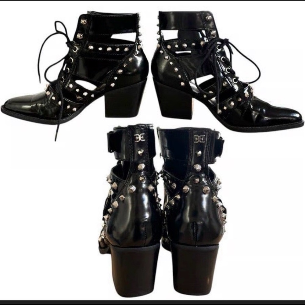 Sam Edelman Black Studded Heeled Boots
